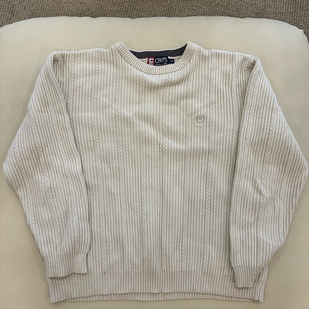 Ralph Lauren Chaps Men's Cream Crewneck Sweater